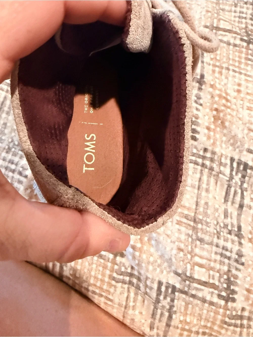 Toms taupe suede